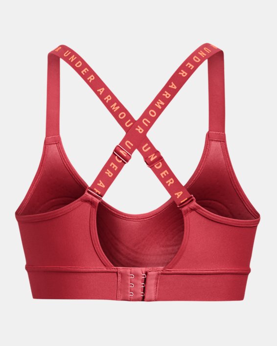 Women's UA Infinity Mid Covered Sports Bra, Red, pdpMainDesktop image number 11